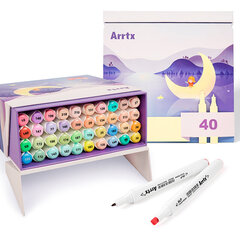Двусторонние маркеры ARRTX Alp, 40 цветов, пастельные оттенки цена и информация | Принадлежности для рисования, лепки | hansapost.ee