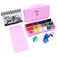 Гуашь ARRTX 18 цветов по 30 мл, розовая коробка цена и информация | ARRTX Товары для школы | hansapost.ee