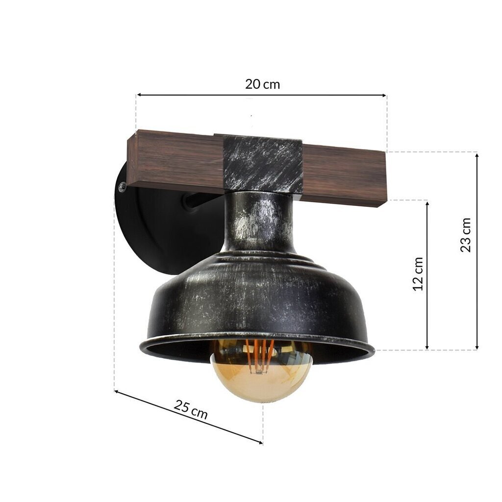 Milagro seinavalgusti Faro Black/Wood hind ja info | Seinavalgustid | hansapost.ee