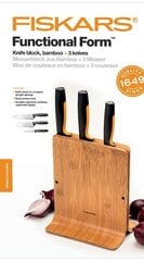 Бамбуковый держатель Fiskars Functional Form для ножей, 4 части цена и информация | Ножи и аксессуары для них | hansapost.ee