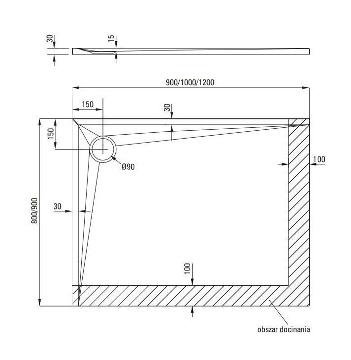 Deante dušialus Kerria Plus, 100x80, 100x90, 120x80, 120x90 cm цена и информация | Dušialused | hansapost.ee