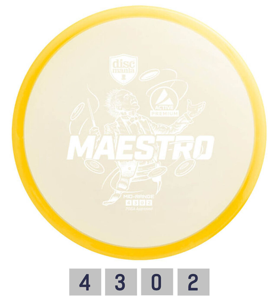 Discgolfi ketas Midrange Driver MAESTRO Active Premium Yellow цена и информация | Discgolf | hansapost.ee