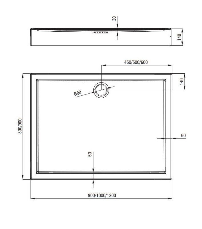 Deante dušialus Jasmin, 100x80, 100x90, 120x80, 120x90 cm цена и информация | Dušialused | hansapost.ee