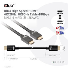 Club 3D CAC-1374, HDMI, 4 м цена и информация | Club 3D Бытовая техника и электроника | hansapost.ee