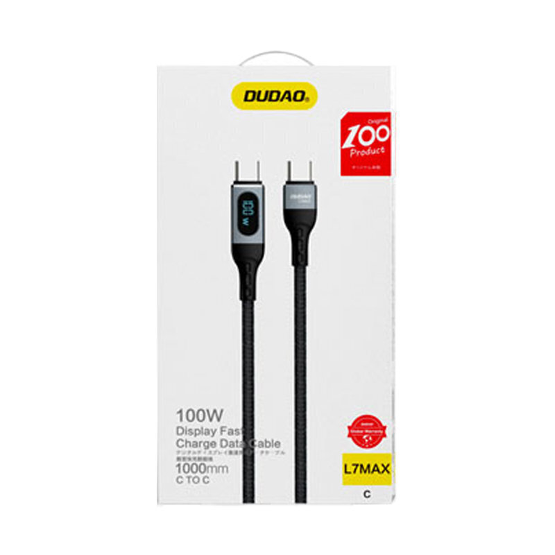 Dudao cable, USB Type C - USB Type C fast charging PD 100W, 1 m hind ja info | Mobiiltelefonide kaablid | hansapost.ee