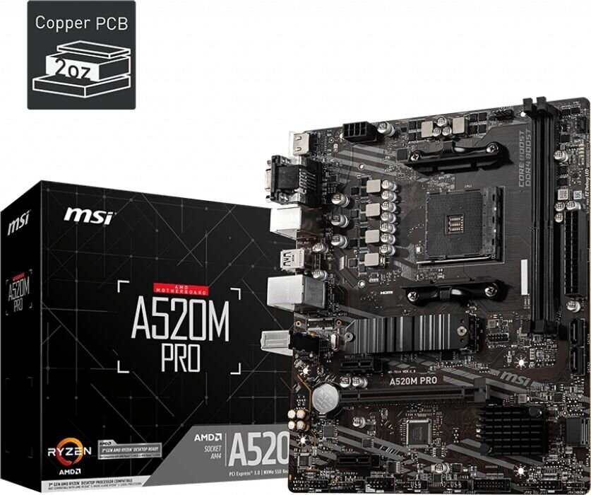 MSI A520M Pro hind ja info | Emaplaadid | hansapost.ee