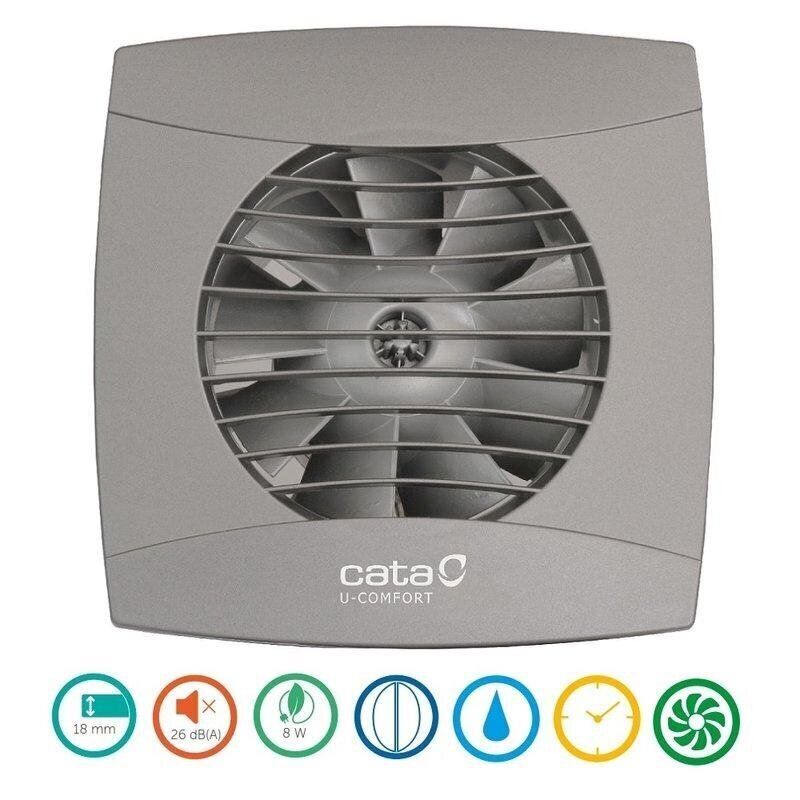 Ventilaator Cata UC-10 Timer Hygro silver hind ja info | Vannitoa ventilaatorid | hansapost.ee