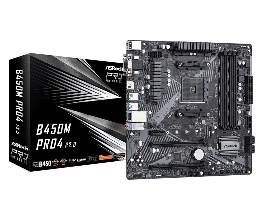 Emaplaat ASRock B450M PRO4 R2.0 цена и информация | Emaplaadid | hansapost.ee