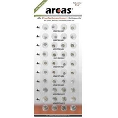Комплект Arcas 12754000, 8x AG1, AG3, AG4, AG13 и 4x AG5, AG12 цена и информация | Батарейки | hansapost.ee