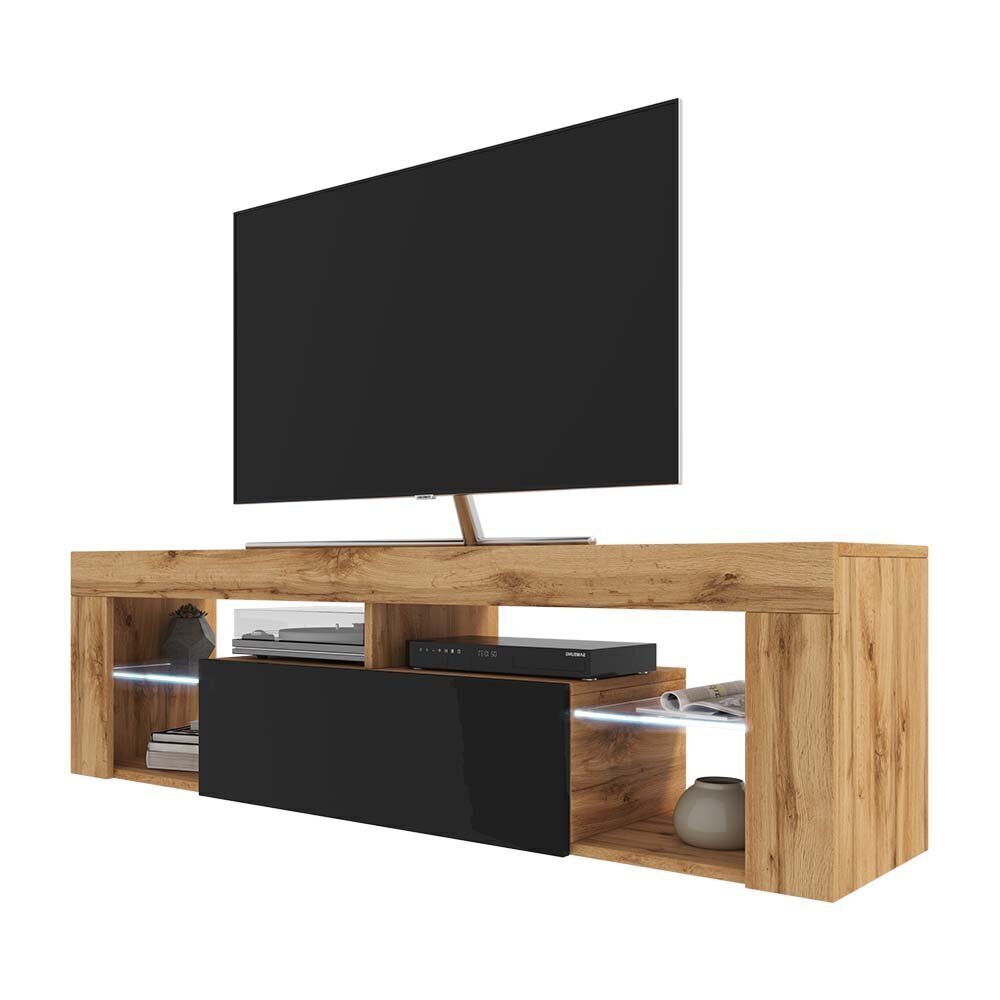 TV-laud Selsey Bianko LED, pruun/must hind ja info | Televiisori alused | hansapost.ee