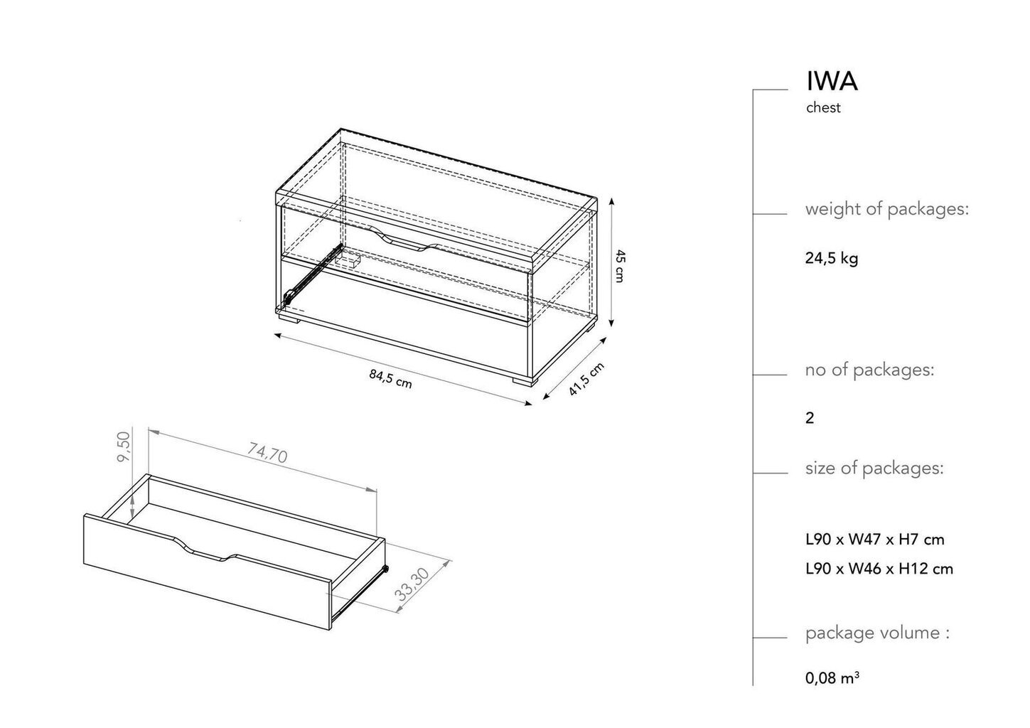 Esikupink BSL Concept Iwa, 84,5x41,5x45 cm, must price and information | Jalatsikapid, jalatsiriiulid | hansapost.ee