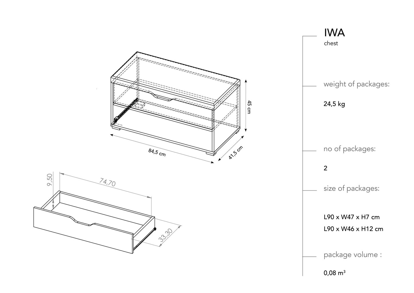 Esikupink BSL Concept Iwa, 84,5x41,5x45 cm, pruun hind ja info | Jalatsikapid, jalatsiriiulid | hansapost.ee