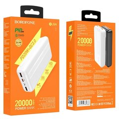 Borofone BJ9A URANUS akupank 20000 mAh / 2 x USB valge цена и информация | Зарядные устройства Power bank | hansapost.ee