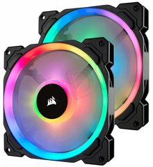 Corsair LL140 RGB LED Static Pressure, 140 мм, PWM, dwupak (CO-9050074-WW) цена и информация | Компьютерные вентиляторы | hansapost.ee