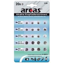 Arcas AG Set patareid 4xAG1, 4xAG3, 4xAG4, 4xAG10, 4xAG13, 20 tk hind ja info | Patareid | hansapost.ee