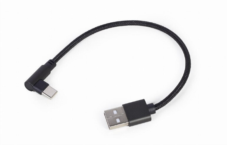 CABLE USB2 TO USB-C ANGLED/CC-USB2-AMCML-0.2M GEMBIRD цена и информация | Mobiiltelefonide kaablid | hansapost.ee