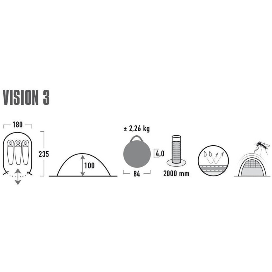 Telk High Peak Vision 3 10291, hall hind ja info | Telgid | hansapost.ee