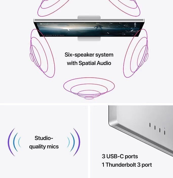 Apple Studio Display - Nano-Texture Glass - Tilt-Adjustable Stand - MMYW3Z/A цена и информация | Monitorid | hansapost.ee