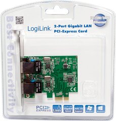 LogiLink 2-port Gigabit LAN PCIe (PC0075) цена и информация | Регуляторы | hansapost.ee