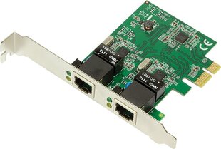 LogiLink 2-port Gigabit LAN PCIe (PC0075) цена и информация | Регуляторы | hansapost.ee