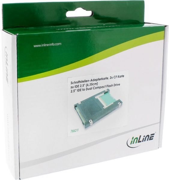 InLine IDE 2.5" Drive to 2x Compact Flash Adapter use CF cards as HDDs (76621I) hind ja info | Arvutikomponentide tarvikud | hansapost.ee