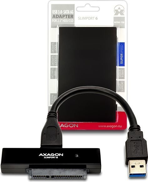 Axagon ADSA-1S6 HDD/SSD ümbris Must цена и информация | Arvutikomponentide tarvikud | hansapost.ee