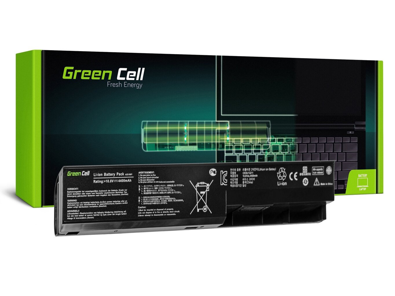 Sülearvuti aku Green Cell Laptop Battery for Asus X301 X301A X401 X401A X401U X401A1 X501 X501A X501A1 X501U hind ja info | Sülearvuti akud | hansapost.ee