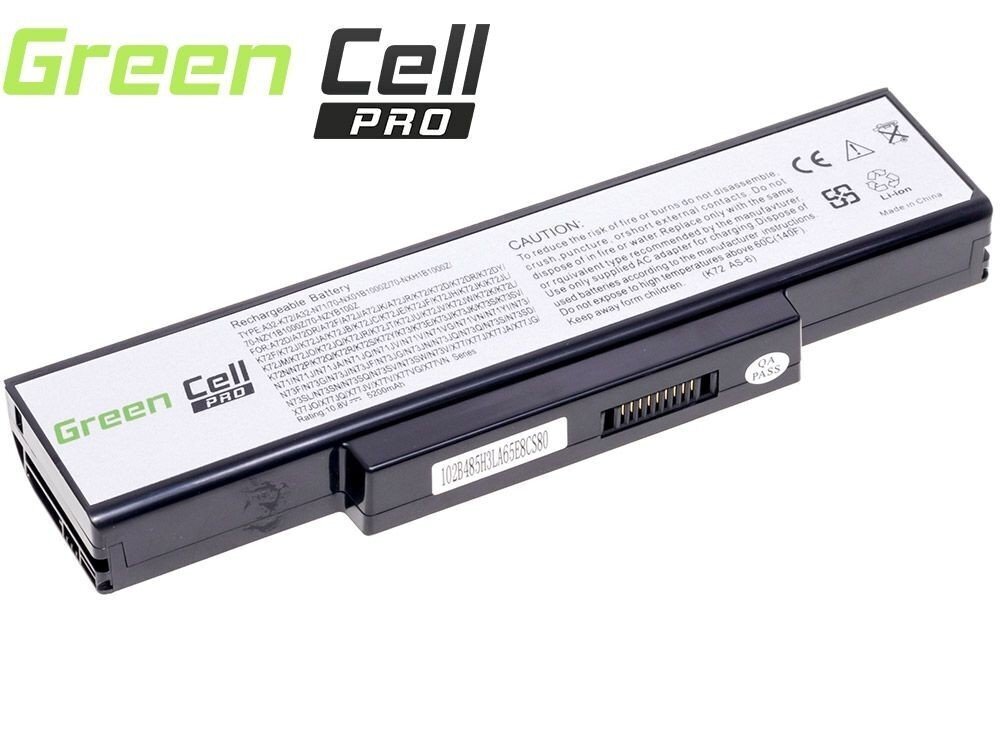 Green Cell PRO Laptop Battery for Asus N71 K72 K72J K72F K73SV N71 N73 N73S N73SV X73S цена и информация | Sülearvuti akud | hansapost.ee