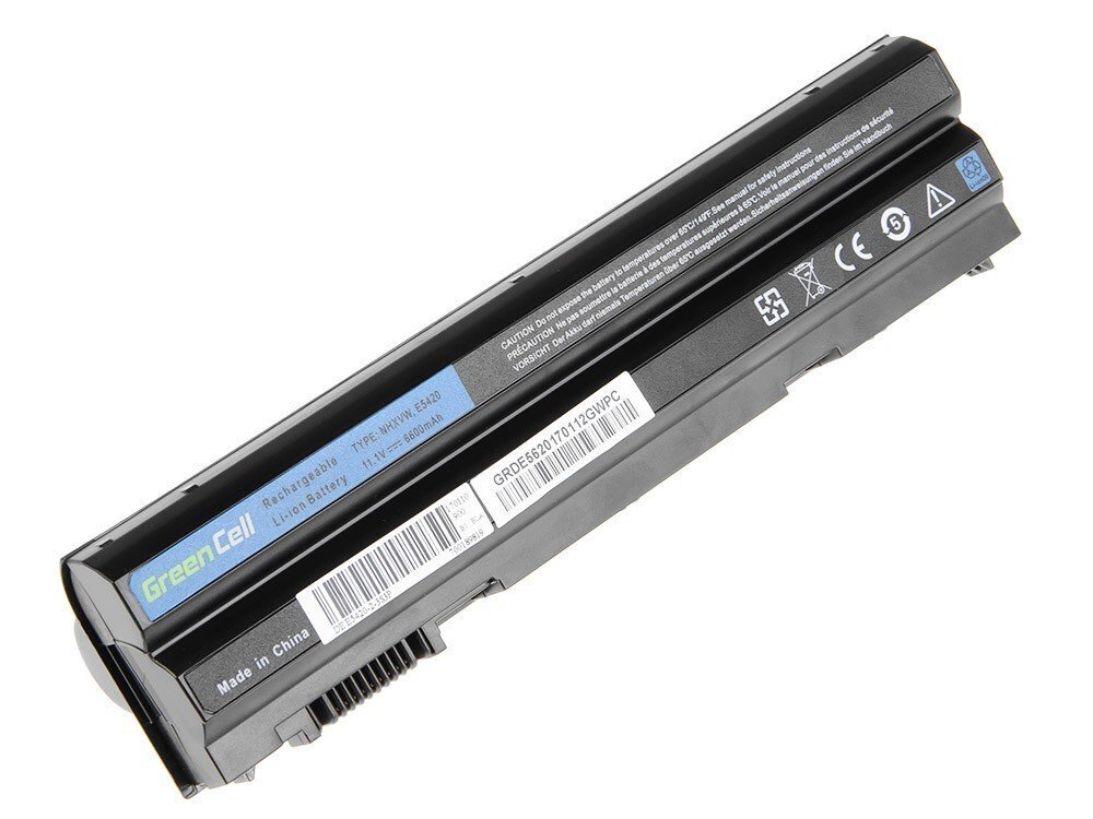 Green Cell Laptop Battery for Dell Latitude E5420 E5520 E6420 E6520 E6540 11.1V hind ja info | Sülearvuti akud | hansapost.ee