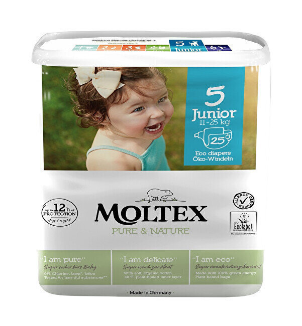 Mähkmed Moltex Pure & Nature 5 Junior 11-25kg 25tk hind ja info | Mähkmed, riidest mähkmed | hansapost.ee