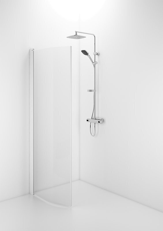 Poolringikujuline dušisein Ifö Space SBVK 900 H White, läbipaistev klaas hind ja info | Dušiseinad ja dušiuksed | hansapost.ee