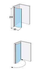 Полукруглая душевая стенка Ifö Space SBVK 900 H White, прозрачное стекло цена и информация | Душевые двери и стены | hansapost.ee