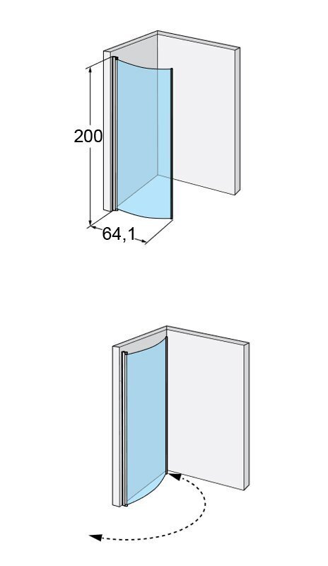 Poolringikujuline dušisein Ifö Space SBVK 800 White, läbipaistev klaas koos käepide profiiliga hind ja info | Dušiseinad ja dušiuksed | hansapost.ee