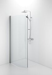 Poolringikujuline dušisein Ifö Space SBNK 900 Silver, läbipaistev klaas koos käepideme profiiliga hind ja info | Dušiseinad ja dušiuksed | hansapost.ee