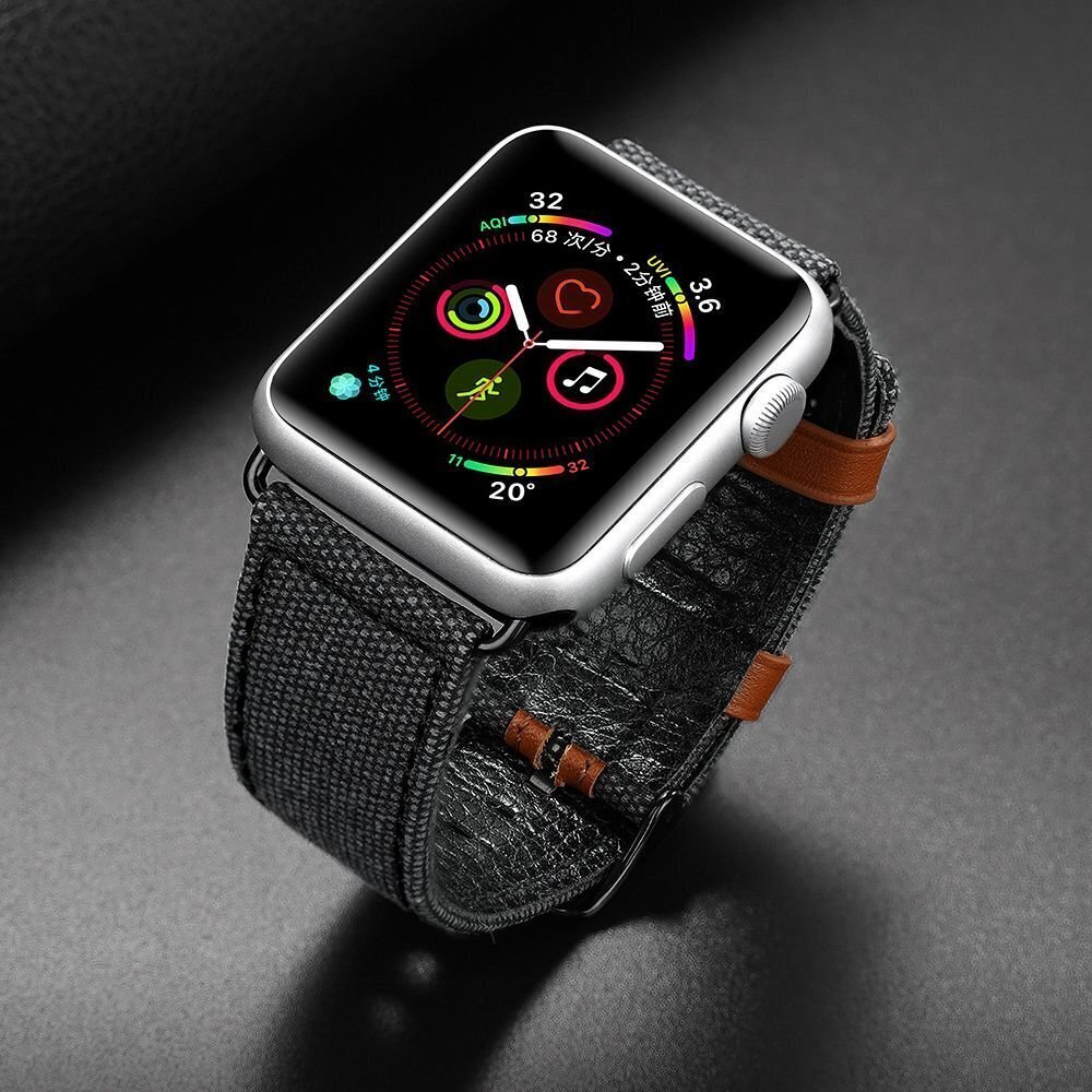 Vahetusrihm Apple Watch 38/40mm Dux Ducis , must hind ja info | Nutikellade aksessuaarid ja tarvikud | hansapost.ee