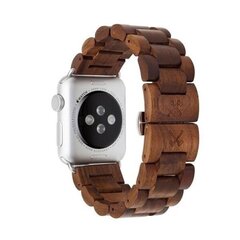 Vahetusrihm Apple Watch 42/44mm Woodcessories EcoStrap,walnut/silver цена и информация | Аксессуары для смарт-часов и браслетов | hansapost.ee