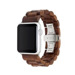 Vahetusrihm Apple Watch 42/44mm Woodcessories EcoStrap,walnut/silver цена и информация | Аксессуары для смарт-часов и браслетов | hansapost.ee