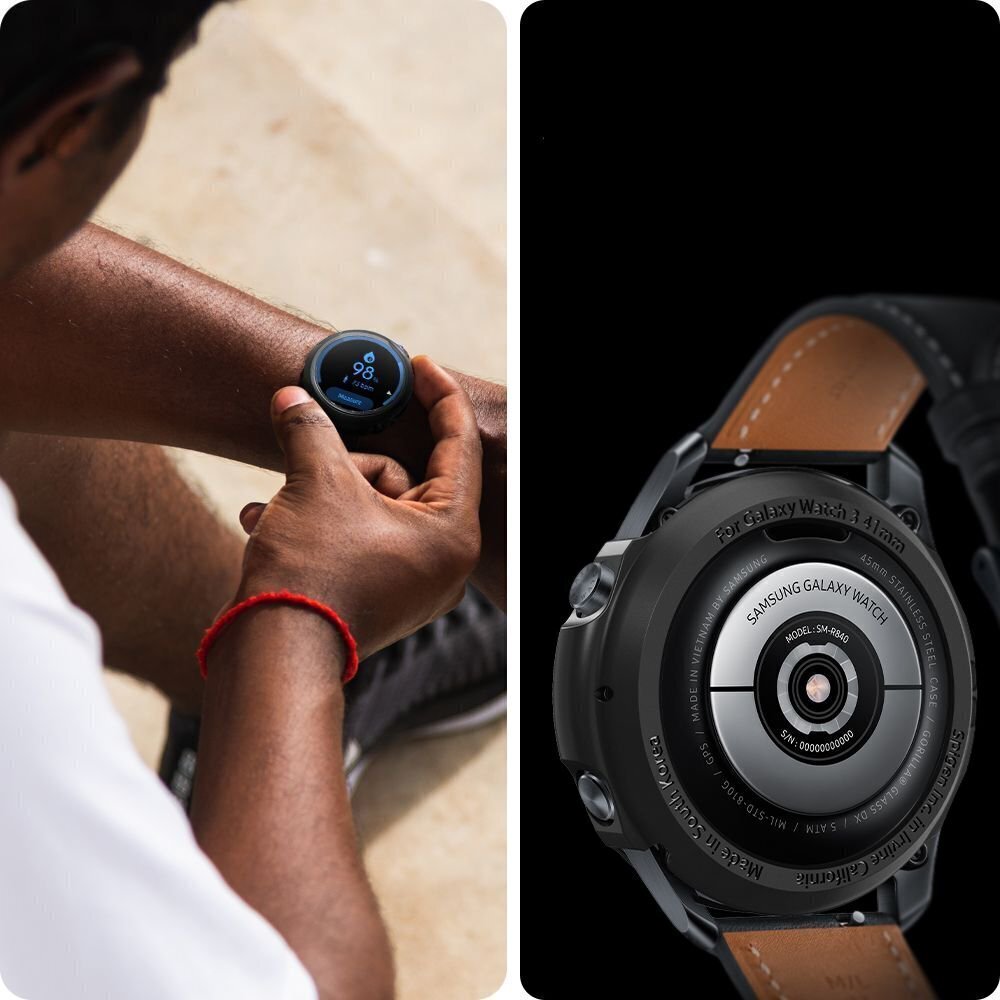 Silikoonümbris Spigen liquid air, Samsung Galaxy Watch Active 3 41mm, must hind ja info | Nutikellade aksessuaarid ja tarvikud | hansapost.ee