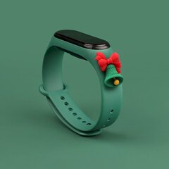 Ремешок Fusion Xmas Bell для часов Xiaomi Mi Band 3 / 4 зеленый цена и информация | Аксессуары для смарт-часов и браслетов | hansapost.ee