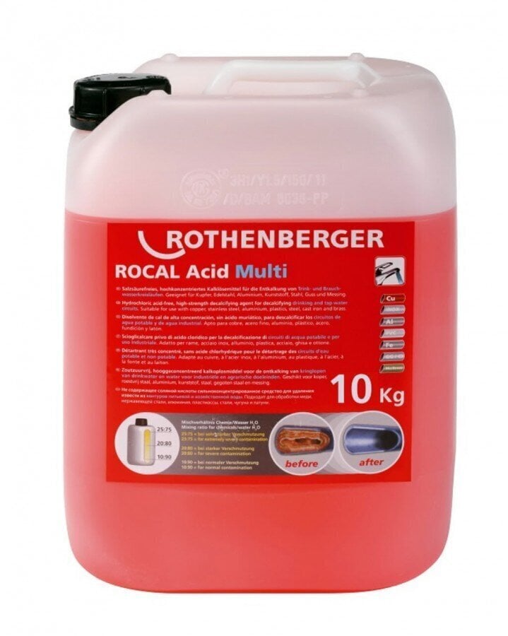Multi katlakivieemalduskontsentraat Rothenberger Rocal Acid, 10 L цена и информация | Puhastusvahendid | hansapost.ee