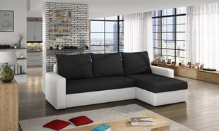 Универсальный угловой диван Livio белый/черный цена и информация | Угловые диваны | hansapost.ee