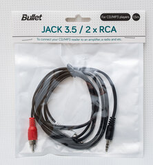 Кабель Bullet JACK 3.5mm - 2xRCA, 1,5 м цена и информация | Кабели и провода | hansapost.ee