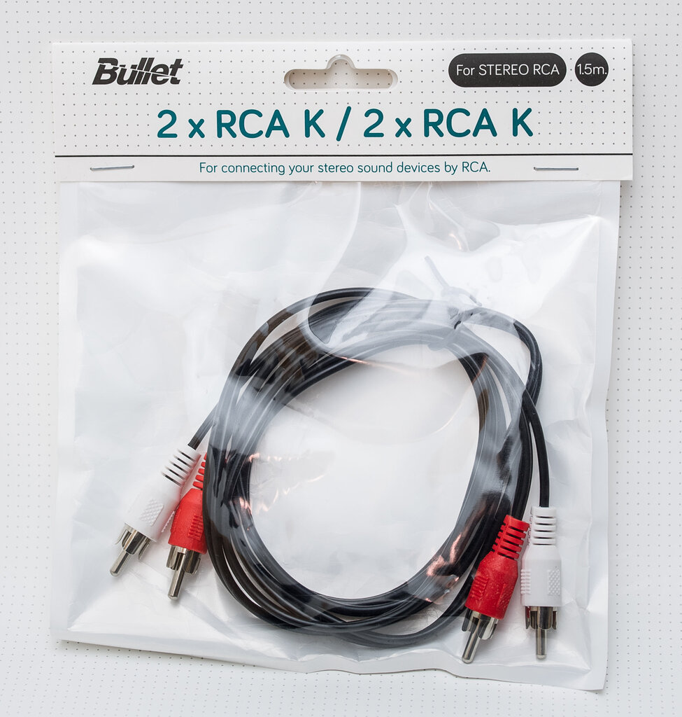 Bullet, 2 RCA, 1.5 m цена и информация | Juhtmed ja kaablid | hansapost.ee