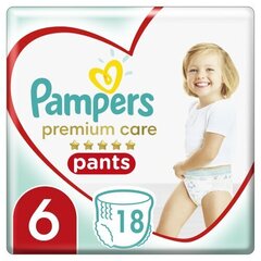 Püksmähkmed Pampers Premium Care Pants, Suurus 6, 18 Mähet, 15 kg+ hind ja info | Mähkmed, riidest mähkmed | hansapost.ee