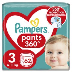 Püksmähkmed Pampers Pants, Suurus 3, 62 tk, 6-11kg hind ja info | Mähkmed, riidest mähkmed | hansapost.ee