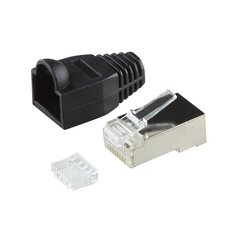 LogiLink RJ45 pistikud CAT.6 100 tk. kaanega varjestatud, must-MP0022 hind ja info | USB adapterid ja jagajad | hansapost.ee