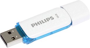 USB флешка Philips 16 GB USB 2.0 Snow Edition, белая/синяя цена и информация | USB накопители данных | hansapost.ee