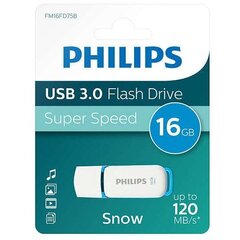 USB флешка Philips 16GB USB 3.0 Snow Edition, белая/синяя цена и информация | USB накопители данных | hansapost.ee