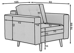 Кресло Asgard, светло-коричневое цена и информация | Кресла | hansapost.ee