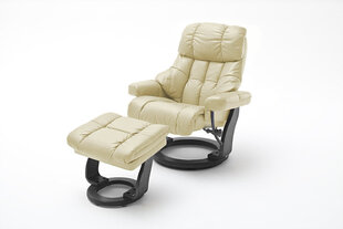 Кресло с пуфом Calgary XXL, кремовое/черное цена и информация | Кресла для отдыха | hansapost.ee
